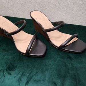 J Crew black wedge sandals